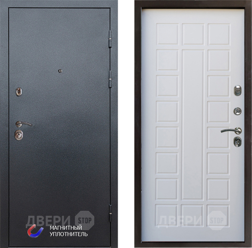 Входная металлическая Дверь Престиж Графит Престиж Белое дерево в Зарайске