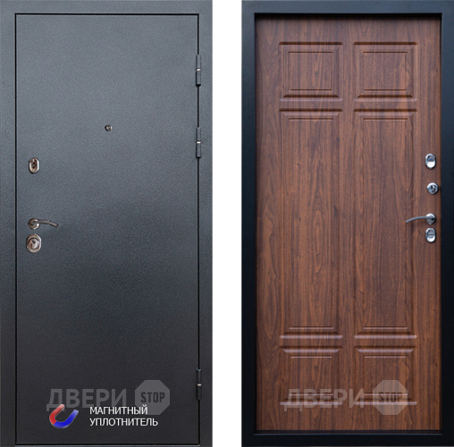 Входная металлическая Дверь Престиж Графит Премиум Орех темный в Зарайске