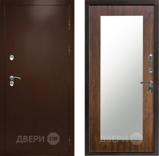 Входная металлическая Дверь Престиж TERMO с терморазрывом Снегирь Медь Зеркало пастораль Дуб в Зарайске