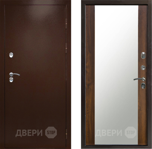 Входная металлическая Дверь Престиж TERMO с терморазрывом Снегирь Медь Зеркало Дуб в Зарайске
