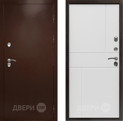 Входная металлическая Дверь Престиж TERMO с терморазрывом Снегирь Медь Горизонт Бетон белый в Зарайске