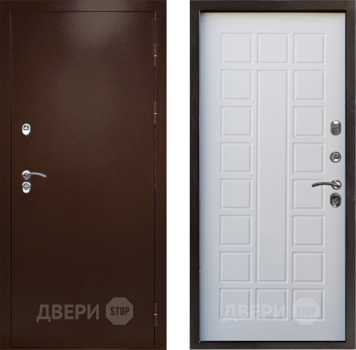 Входная металлическая Дверь Престиж TERMO с терморазрывом Снегирь Медь Престиж Белое дерево в Зарайске