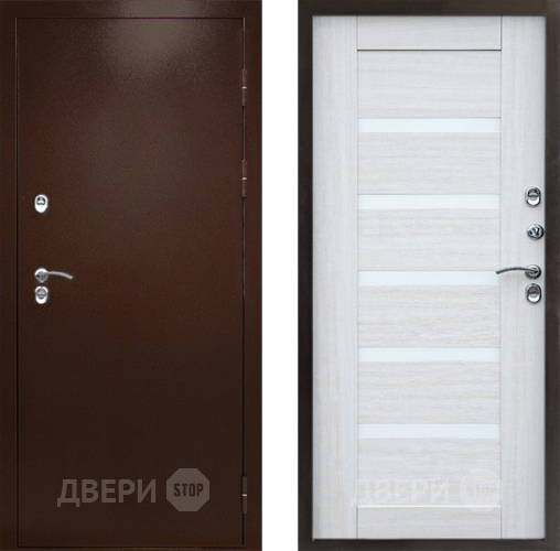 Входная металлическая Дверь Престиж TERMO с терморазрывом Снегирь Медь Царга Лиственница белая в Зарайске