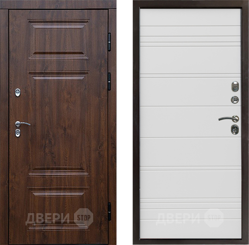 Входная металлическая Дверь Престиж TERMO с терморазрывом Премиум Орех Line Белый в Зарайске