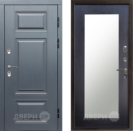 Входная металлическая Дверь Престиж TERMO с терморазрывом Премиум Грэй Зеркало пастораль Венге в Зарайске
