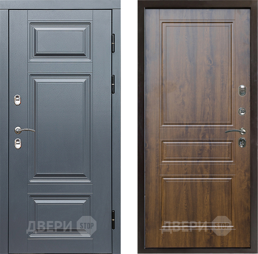 Входная металлическая Дверь Престиж TERMO с терморазрывом Премиум Грэй Классика Дуб в Зарайске