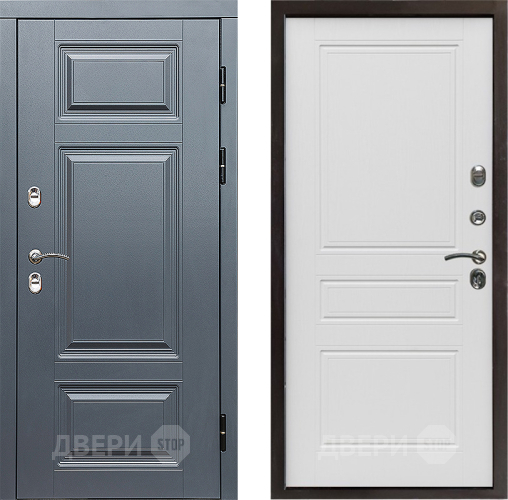 Входная металлическая Дверь Престиж TERMO с терморазрывом Премиум Грэй Классика Лиственница белая в Зарайске