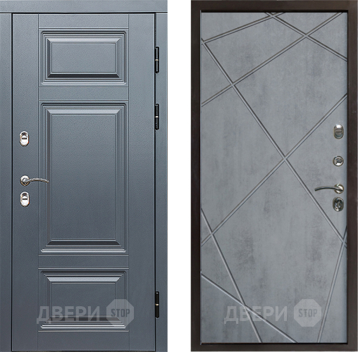 Входная металлическая Дверь Престиж TERMO с терморазрывом Премиум Грэй Лучи Бетон темный в Зарайске