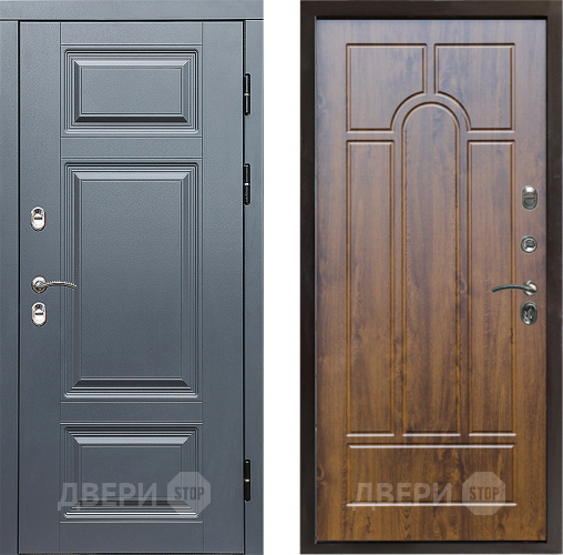 Входная металлическая Дверь Престиж TERMO с терморазрывом Премиум Грэй Арка Дуб в Зарайске
