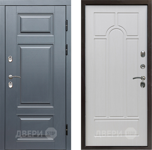 Входная металлическая Дверь Престиж TERMO с терморазрывом Премиум Грэй Арка Лиственница белая в Зарайске