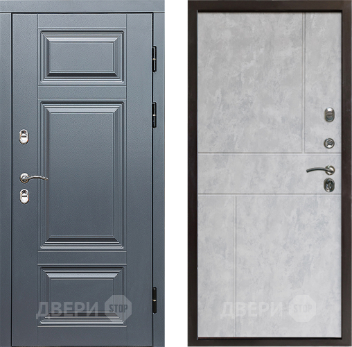 Входная металлическая Дверь Престиж TERMO с терморазрывом Премиум Грэй Горизонт Бетон светлый в Зарайске
