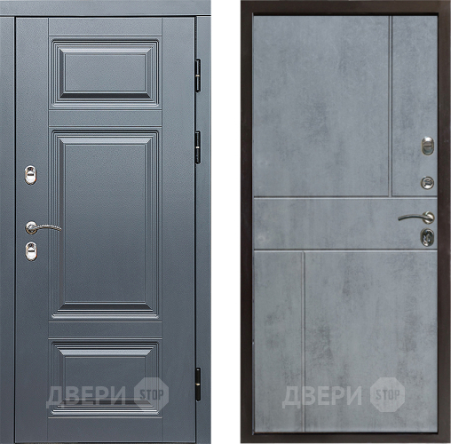 Входная металлическая Дверь Престиж TERMO с терморазрывом Премиум Грэй Горизонт Бетон темный в Зарайске