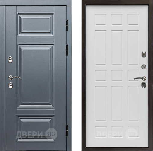 Входная металлическая Дверь Престиж TERMO с терморазрывом Премиум Грэй Спарта Белое дерево в Зарайске
