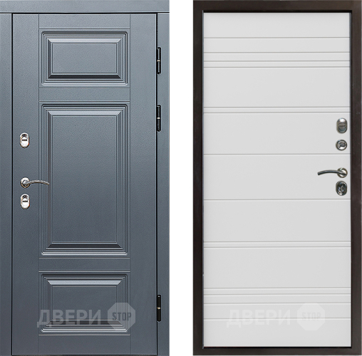 Входная металлическая Дверь Престиж TERMO с терморазрывом Премиум Грэй Line Белый в Зарайске