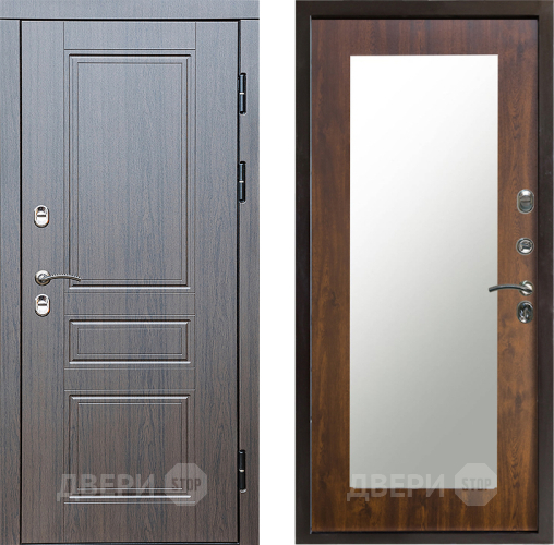 Входная металлическая Дверь Престиж TERMO с терморазрывом Классика Зеркало пастораль Дуб в Зарайске