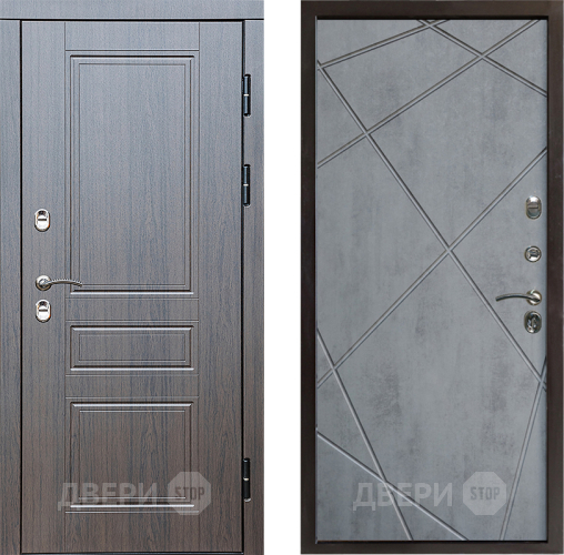 Входная металлическая Дверь Престиж TERMO с терморазрывом Классика Лучи Бетон темный в Зарайске