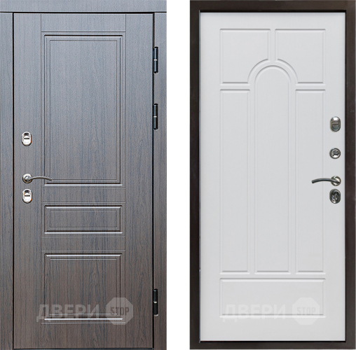 Входная металлическая Дверь Престиж TERMO с терморазрывом Классика Арка Белое дерево в Зарайске