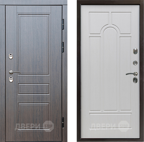 Входная металлическая Дверь Престиж TERMO с терморазрывом Классика Арка Лиственница белая в Зарайске