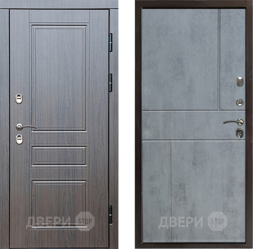 Входная металлическая Дверь Престиж TERMO с терморазрывом Классика Горизонт Бетон темный в Зарайске