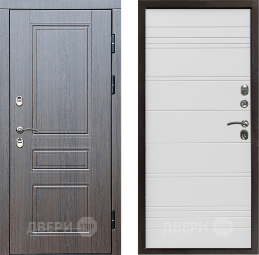 Входная металлическая Дверь Престиж TERMO с терморазрывом Классика Line Белый в Зарайске