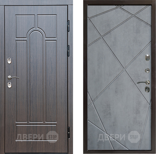 Входная металлическая Дверь Престиж TERMO с терморазрывом Арка Лучи Бетон темный в Зарайске