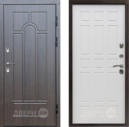 Входная металлическая Дверь Престиж TERMO с терморазрывом Арка Спарта Лиственница белая в Зарайске