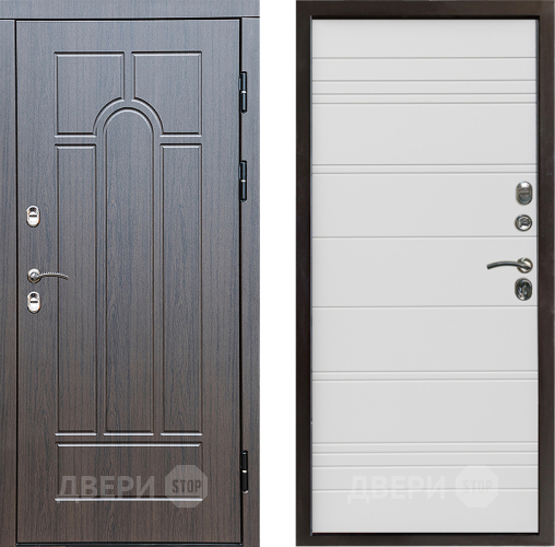 Входная металлическая Дверь Престиж TERMO с терморазрывом Арка Line Белый в Зарайске