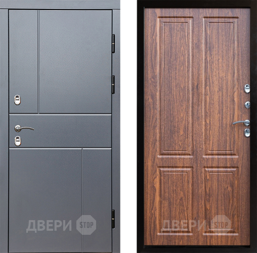 Входная металлическая Дверь Престиж TERMO с терморазрывом Горизонт Грэй Премиум Орех светлый в Зарайске
