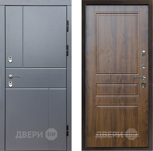 Входная металлическая Дверь Престиж TERMO с терморазрывом Горизонт Грэй Классика Дуб в Зарайске