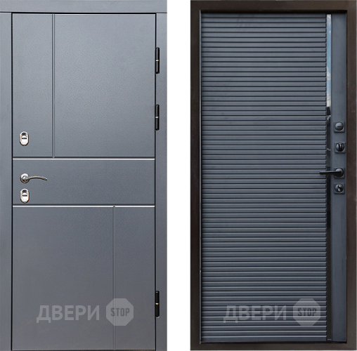 Входная металлическая Дверь Престиж TERMO с терморазрывом Горизонт Грэй Porte Черный кварц в Зарайске