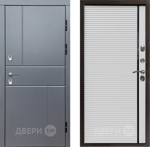 Входная металлическая Дверь Престиж TERMO с терморазрывом Горизонт Грэй Porte Белый в Зарайске
