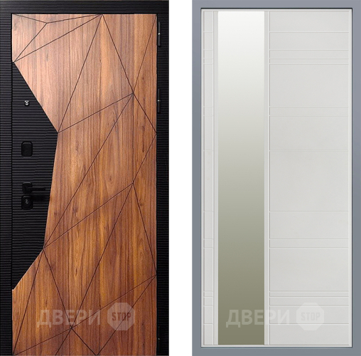 Дверь Заводские двери Морра Зеркало Лира Белый софт в Зарайске