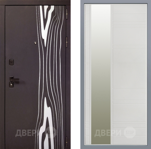 Дверь Заводские двери Леванте Зеркало Лира Белый софт в Зарайске