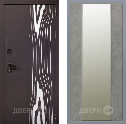 Дверь Заводские двери Леванте Зеркало Макси Бетон темный в Зарайске