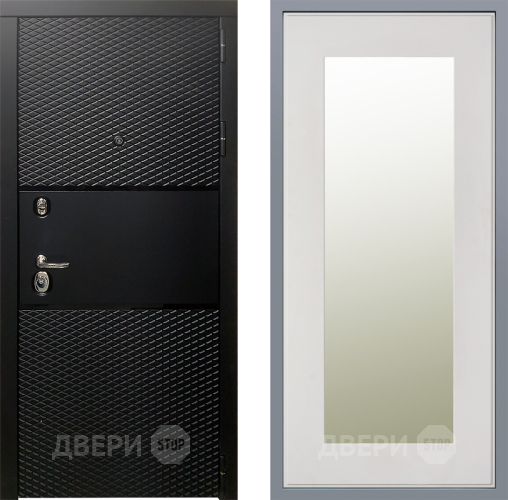 Дверь Заводские двери Тефлон Зеркало Модерн Белый софт в Зарайске