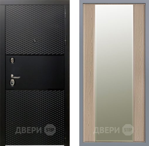 Дверь Заводские двери Тефлон Зеркало Макси Беленый дуб в Зарайске