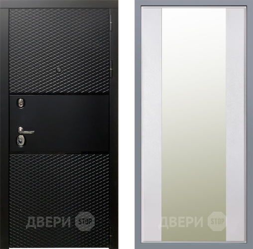 Дверь Заводские двери Тефлон Зеркало Макси Белый шелк в Зарайске