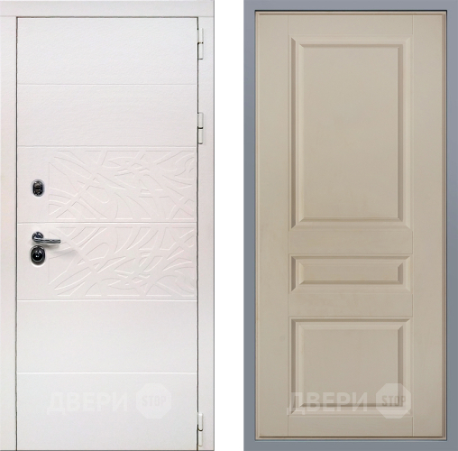 Дверь Заводские двери Дэко Вайт Стокгольм Шампань в Зарайске