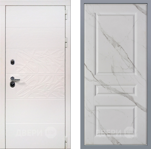 Дверь Заводские двери Дэко Вайт Стокгольм Мрамор белый в Зарайске
