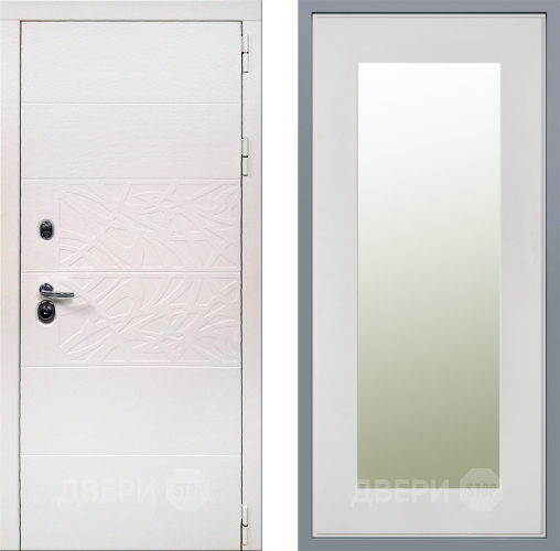 Дверь Заводские двери Дэко Вайт Зеркало Модерн Белый софт в Зарайске