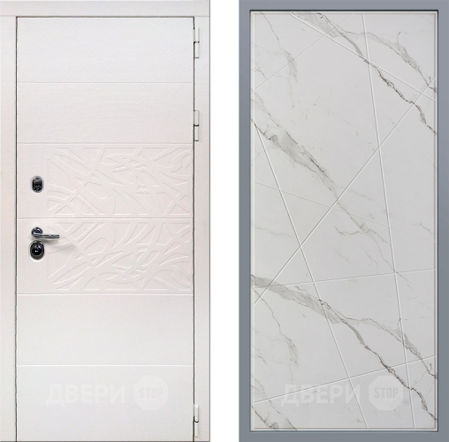 Дверь Заводские двери Дэко Вайт Флитта Мрамор белый в Зарайске