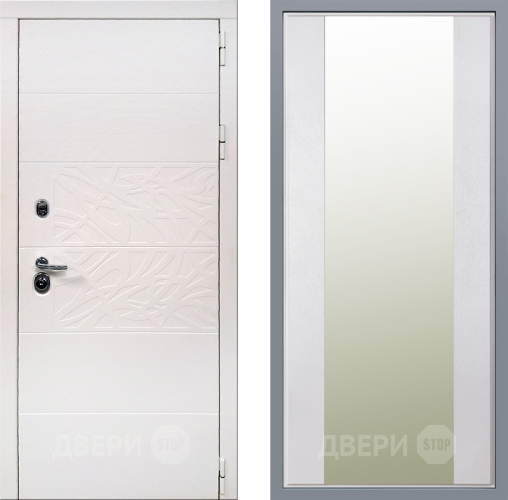 Дверь Заводские двери Дэко Вайт Зеркало Макси Белый шелк в Зарайске