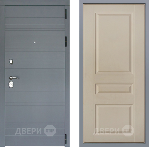Дверь Заводские двери Лира Софт графит Стокгольм Шампань в Зарайске