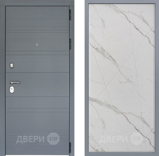 Дверь Заводские двери Лира Софт графит Флитта Мрамор белый в Зарайске