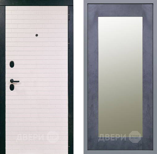 Дверь Заводские двери Сохо Зеркало Модерн Бетон темный в Зарайске