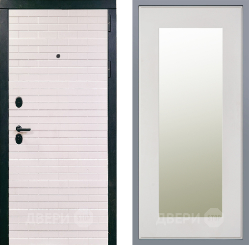 Дверь Заводские двери Сохо Зеркало Модерн Белый софт в Зарайске