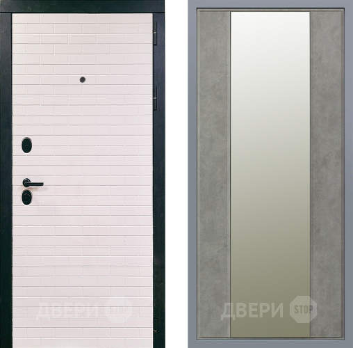 Дверь Заводские двери Сохо Зеркало Макси Бетон темный в Зарайске