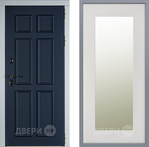 Дверь Заводские двери Стокгольм Зеркало Модерн Белый софт в Зарайске