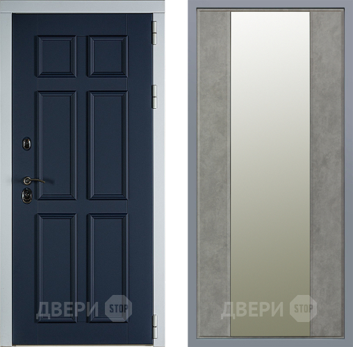 Дверь Заводские двери Стокгольм Зеркало Макси Бетон темный в Зарайске
