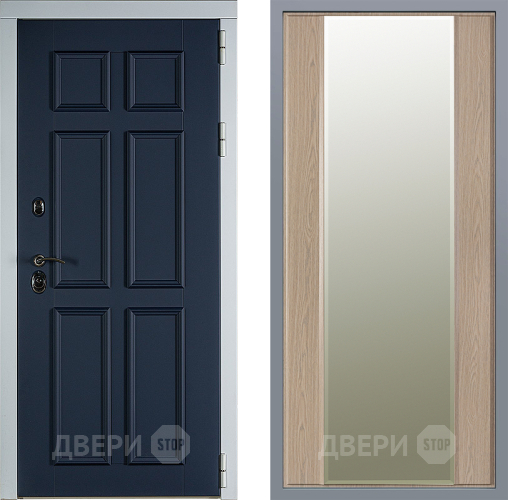 Дверь Заводские двери Стокгольм Зеркало Макси Беленый дуб в Зарайске